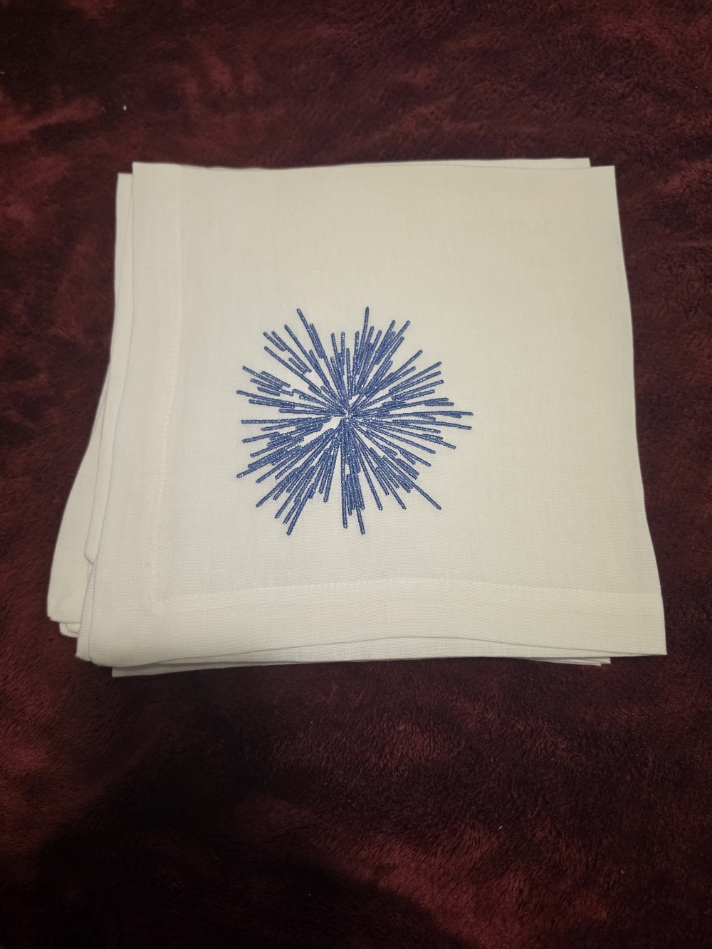 Bodrum White Starburst Embroidered Napkins Set of 4